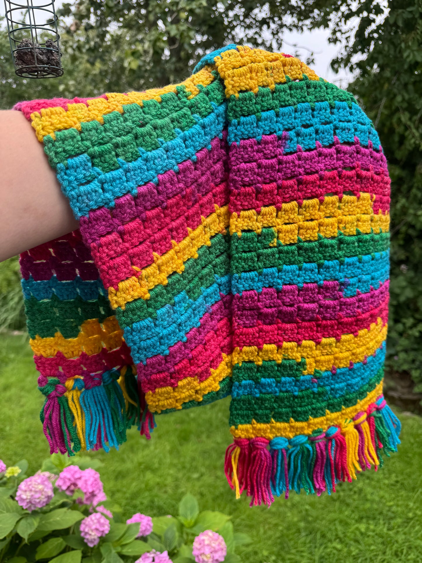 Crocheted rainbow scarf 🌈