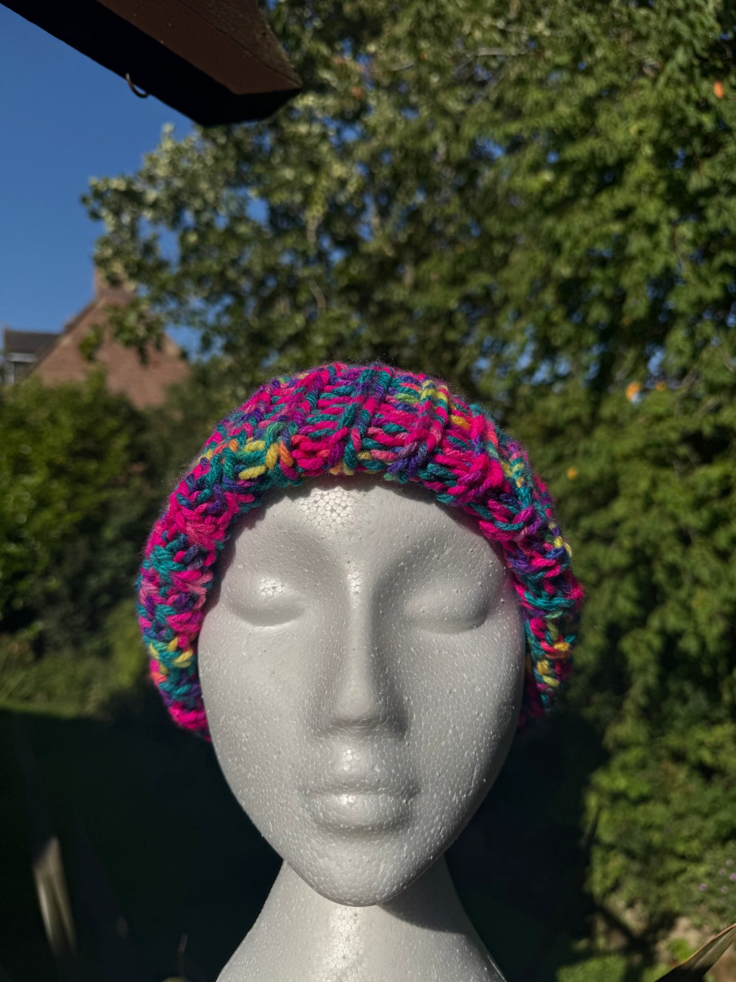 Multi coloured knitted beanie 🧶